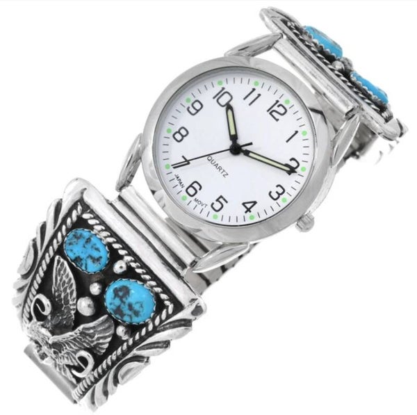 017AT Navajo Kingman Turquoise Eagle Men's Watch