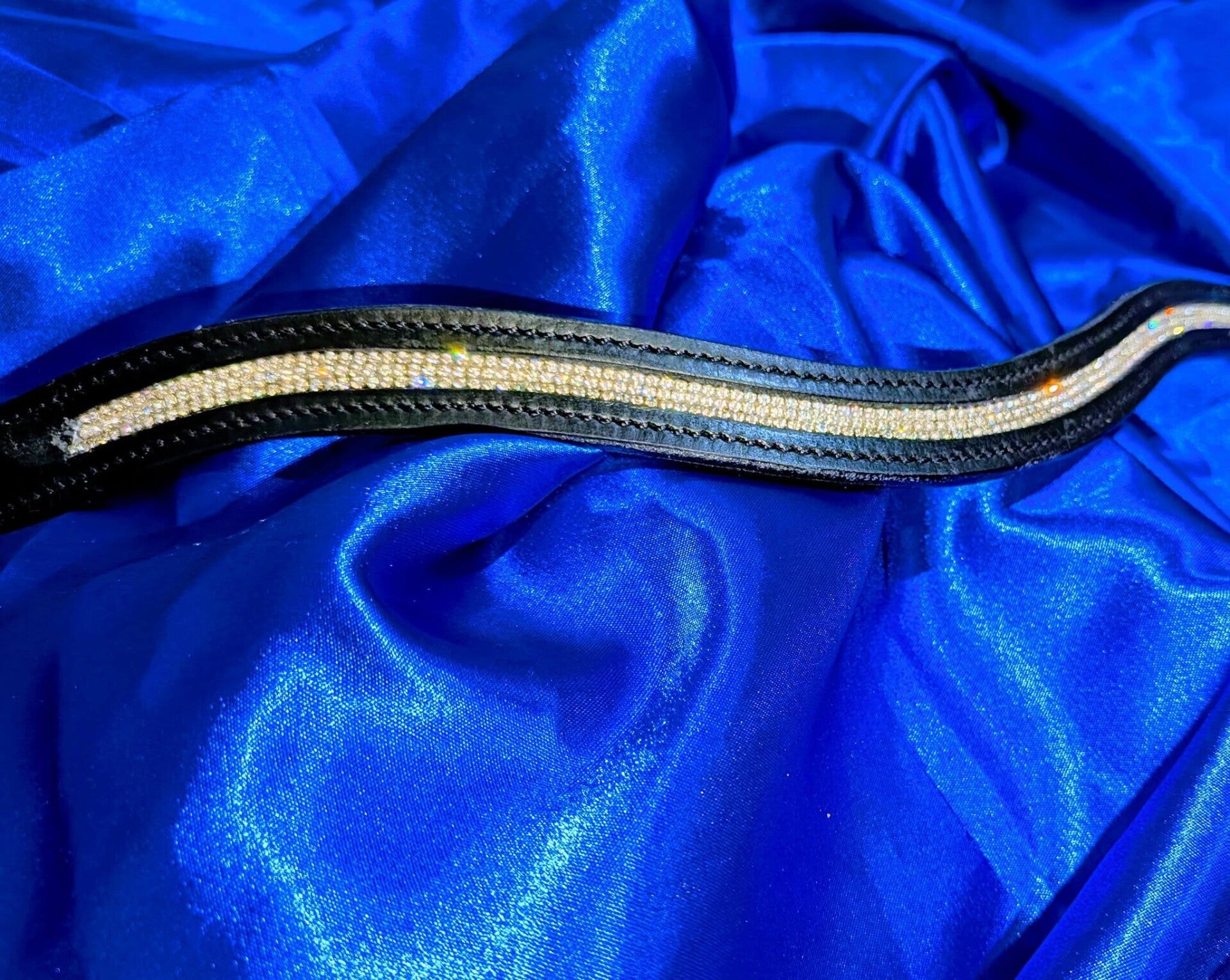 Black and gold dressage band crystal