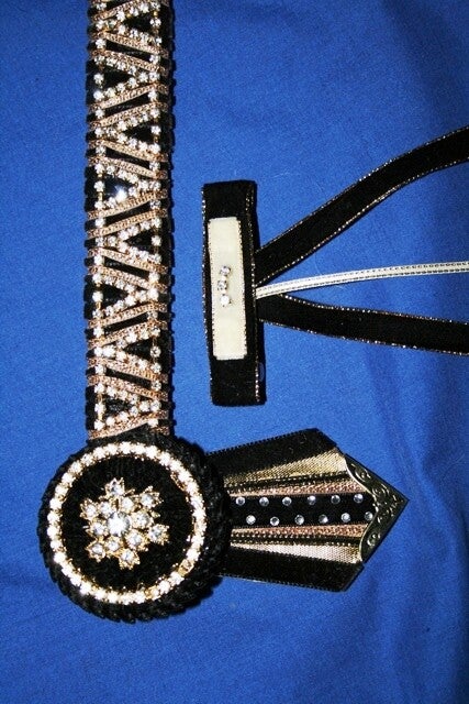 Black browband with matching Hair Ribbon