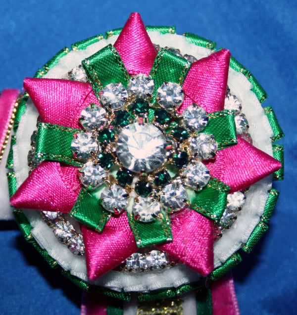 Pink green white star