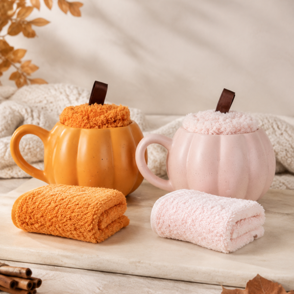 Mug Citrouille Rose & Chaussettes Cocooning