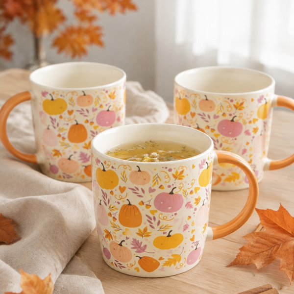Mug d’automne – Citrouilles roses & orange