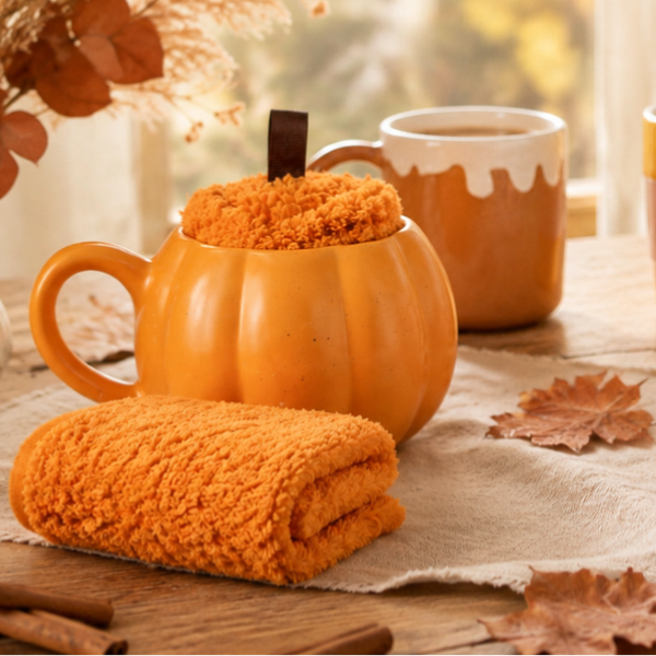 Mug Citrouille & Chaussettes – Orange