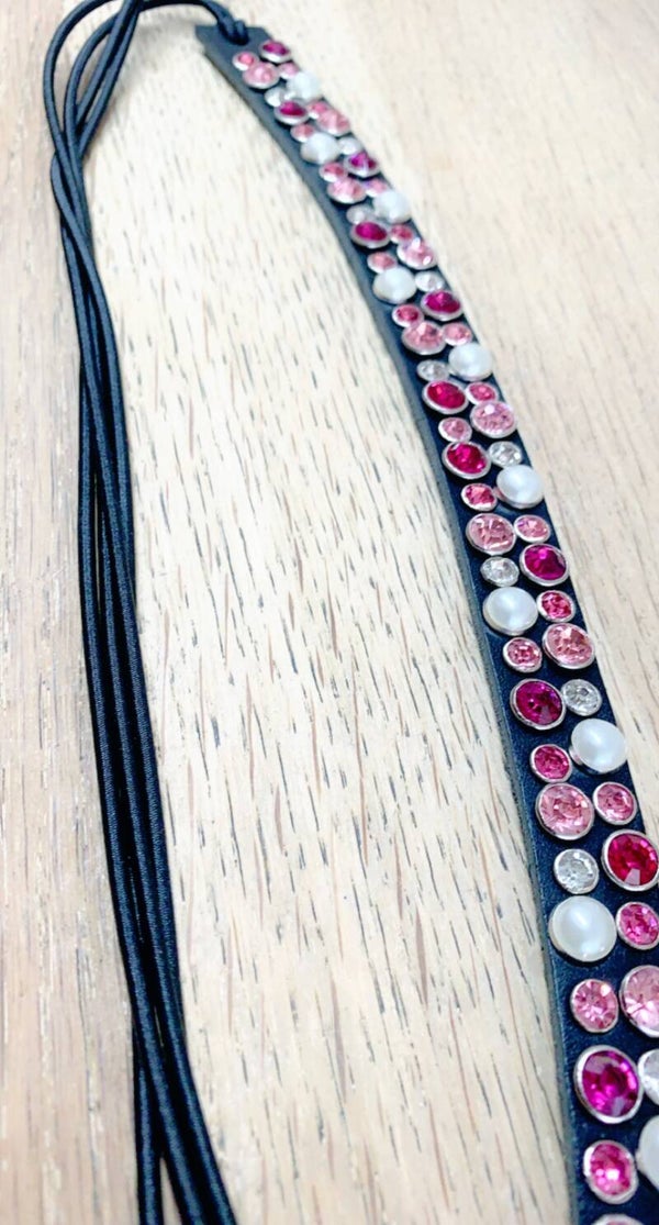 Zadelsieraad 1,5 cm Model Pink stone