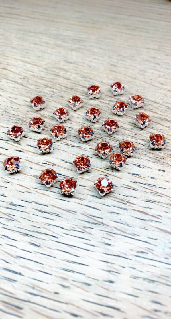 Losse strass steentjes champagne 6 mm