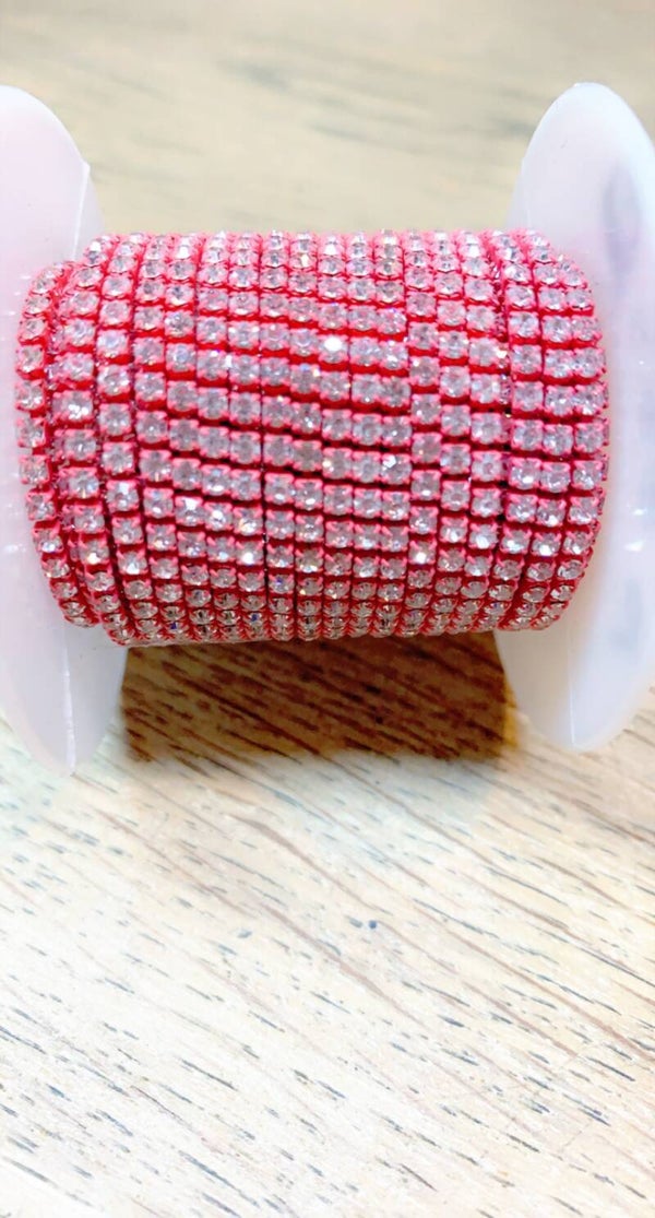 Strass ketting Watermeloen Roze  2 mm