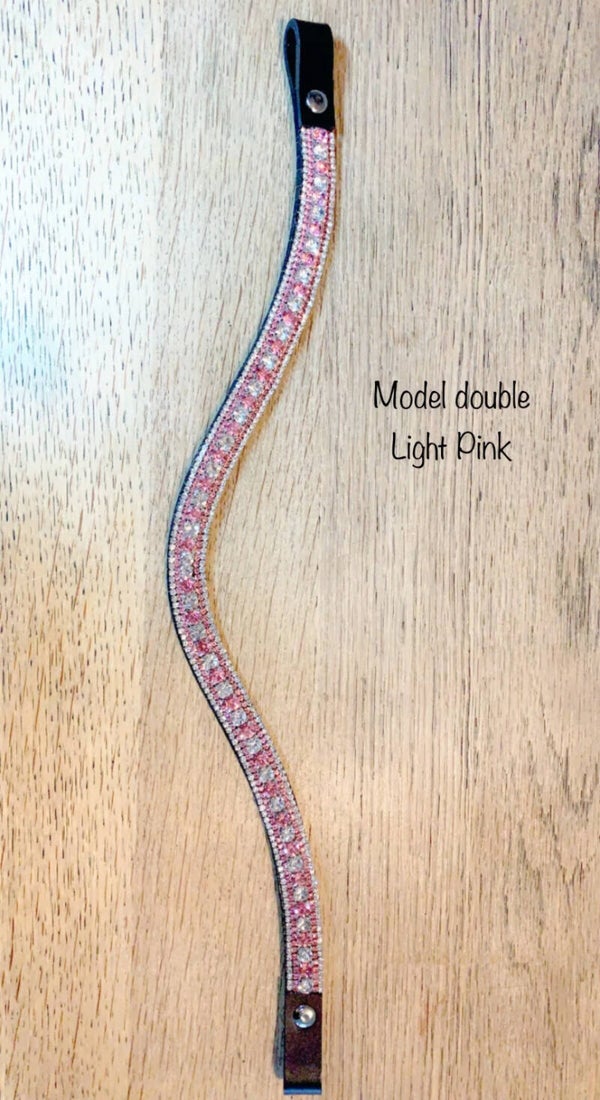 Frontriem Model 1,5 cm Double Light Pink
