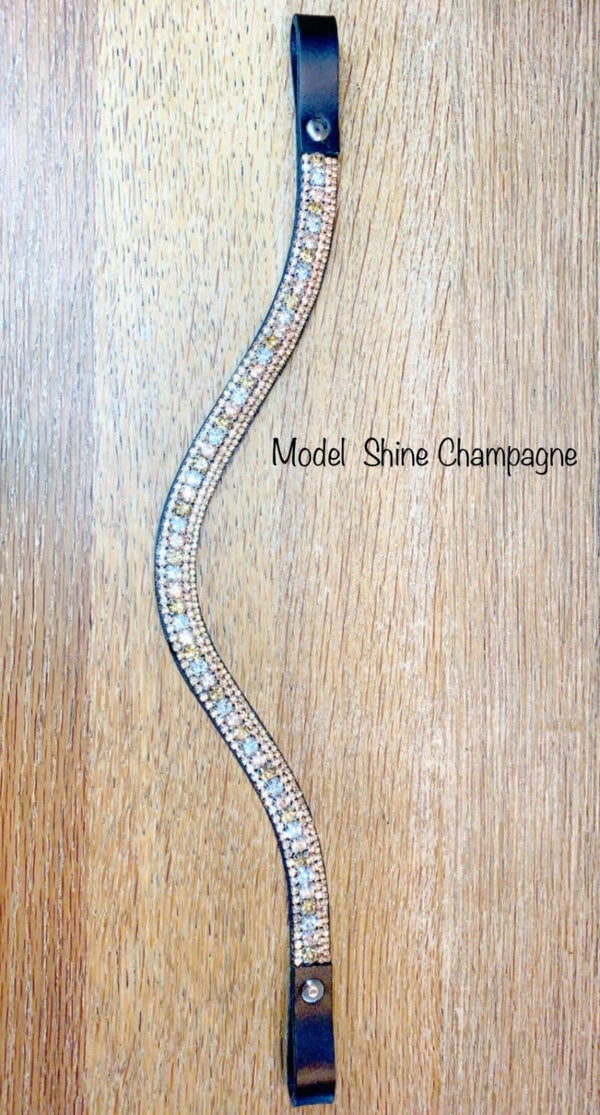 Frontriem Model 1,5 cm  Shine Champagne