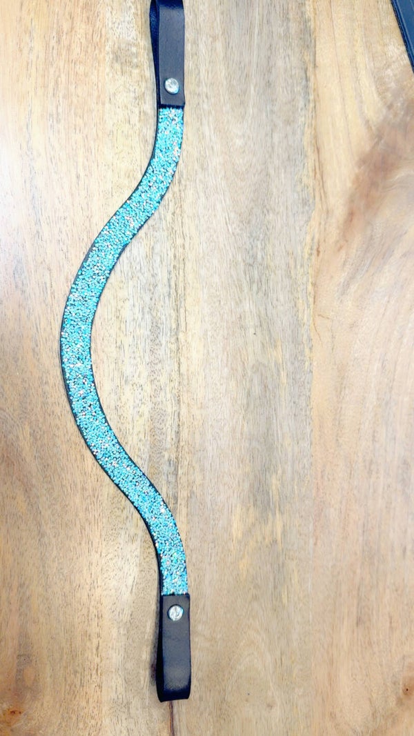 Frontriem mintgroen  Glitter maat cob