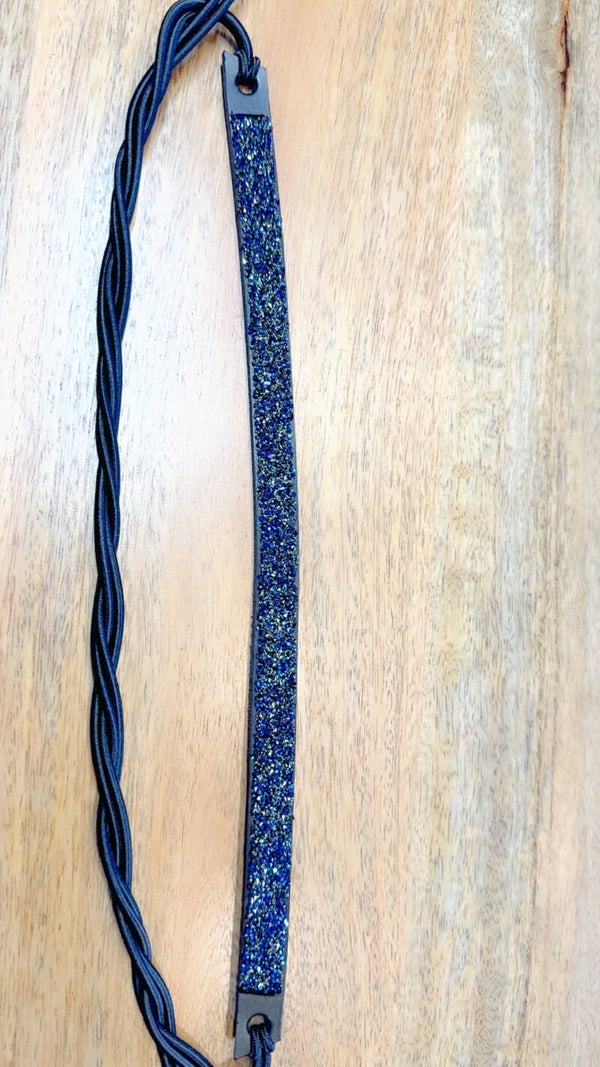 Zadelsieraad donkerblauw glitter
