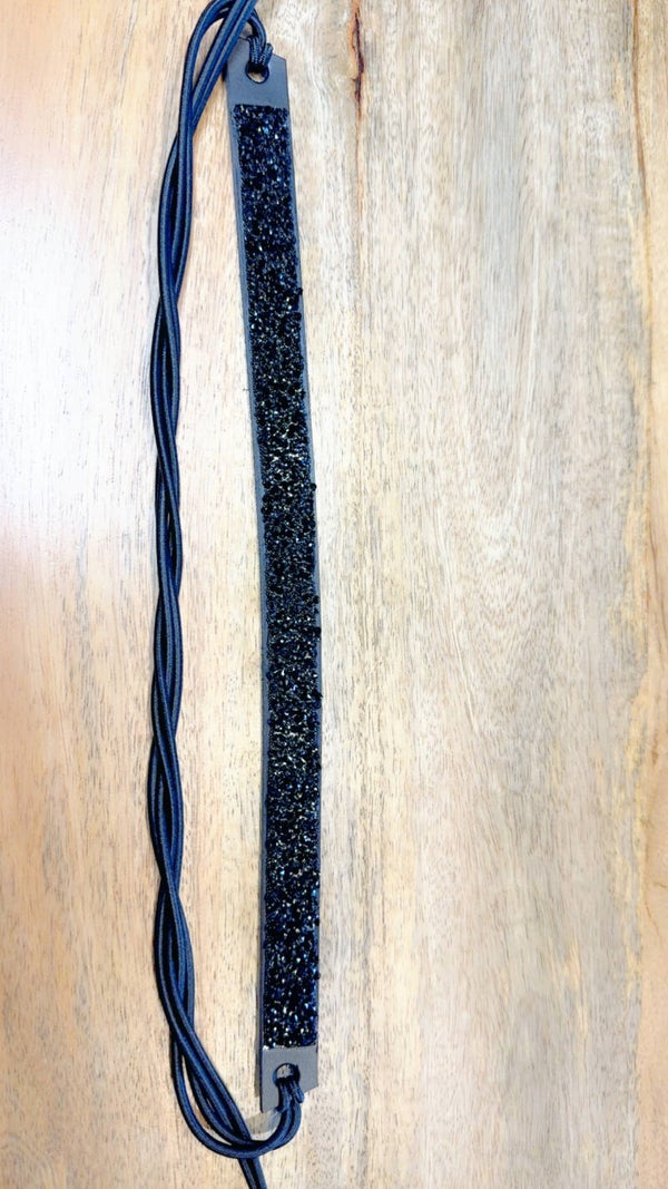 Zadelsieraad zwart glitter