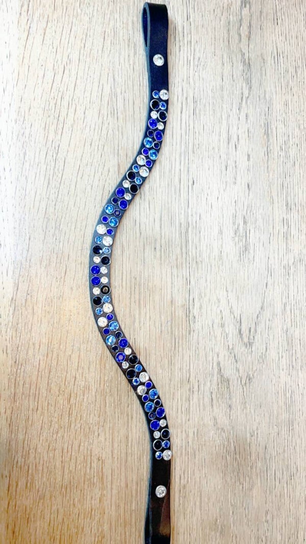 Frontriem saffier,lichtblauw,donkerblauw. Stone collectie