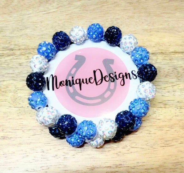 Knotband Lichtblauw-Zilver -Donkerblauw