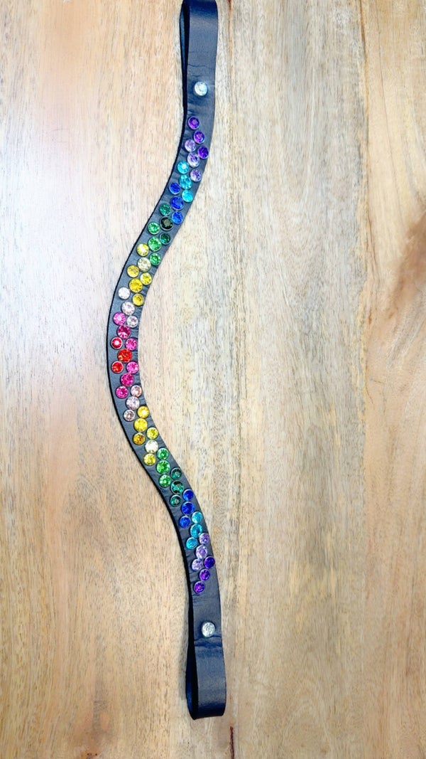 Frontriem in de maat cob  regenboog design vaste stenen