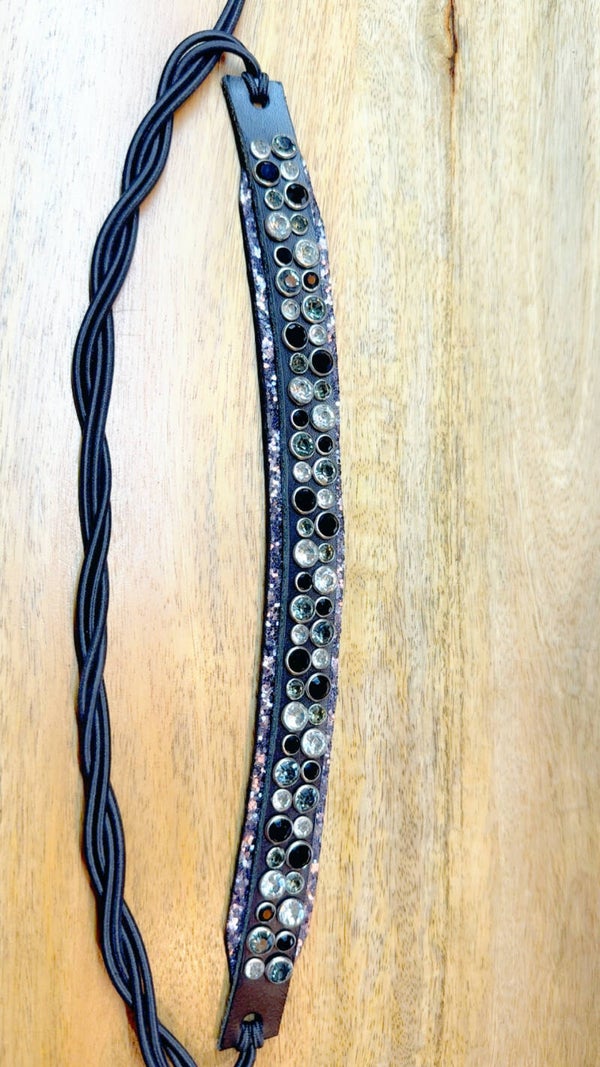 Zadelsieraad grijs glitter