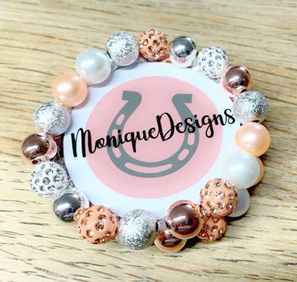 Knotband Rosegold Parel