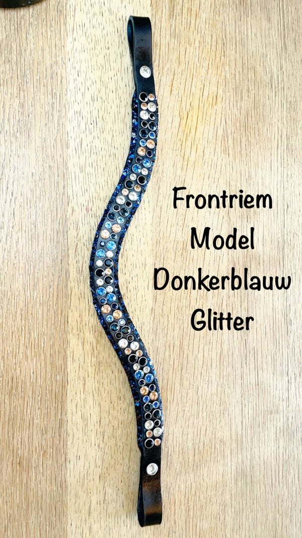 Model Donkerblauw Glitterrand