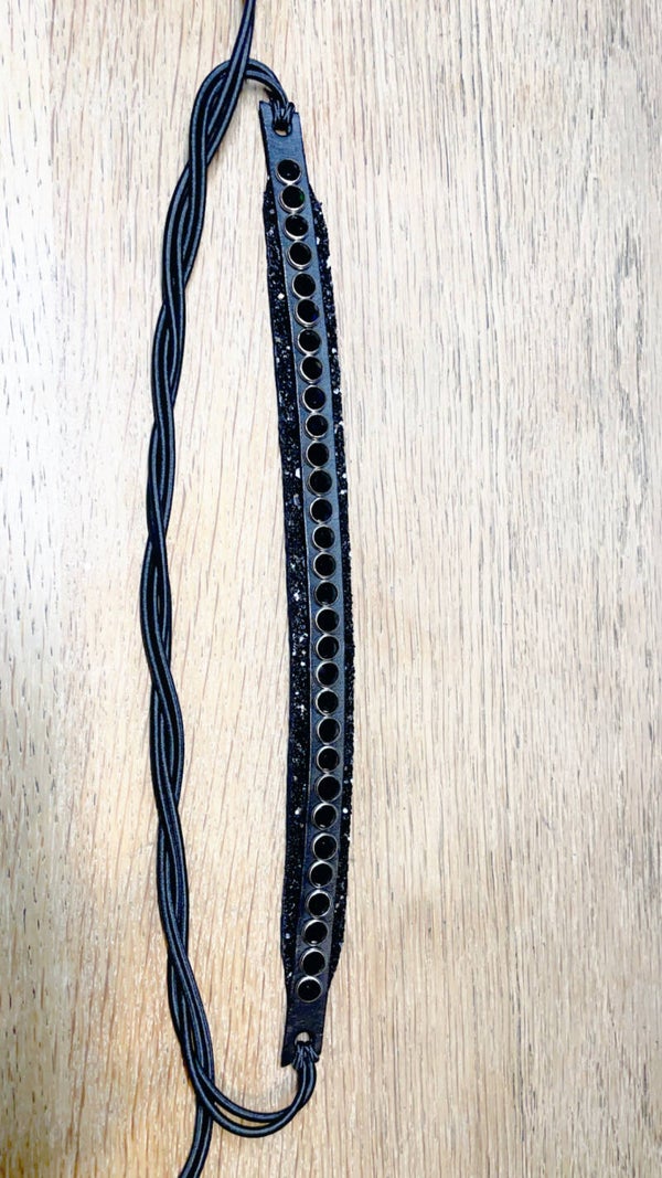 Zadelsieraad Zwart Glitter