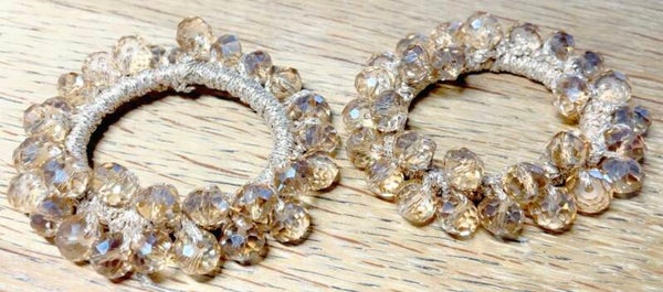 Knotband met kralen rosegold