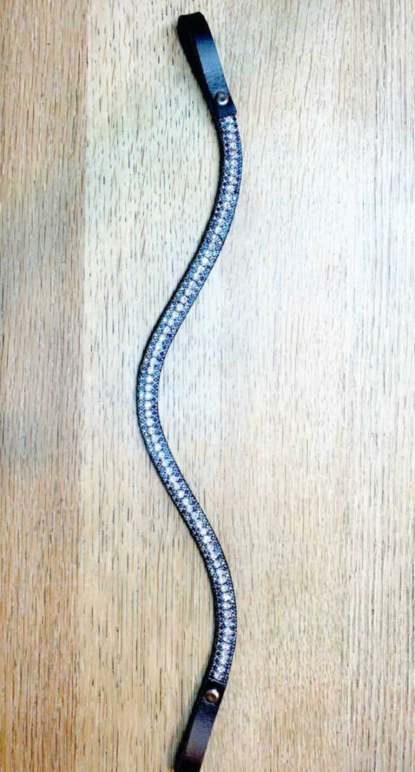 Frontriem 1 cm Model Double Metallic Blue