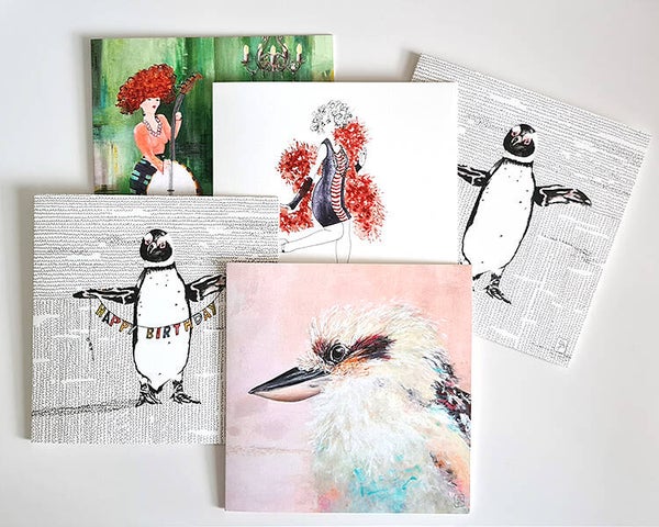 5 dubbele kunstkaarten naar keuze