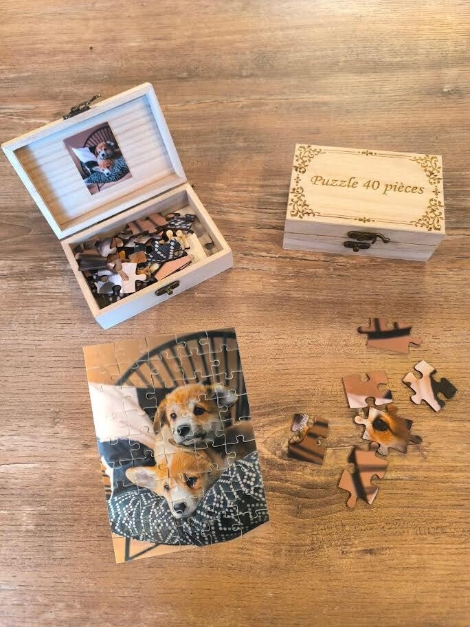 🧩 Puzzle en bois 40 pièces – Modèle unique