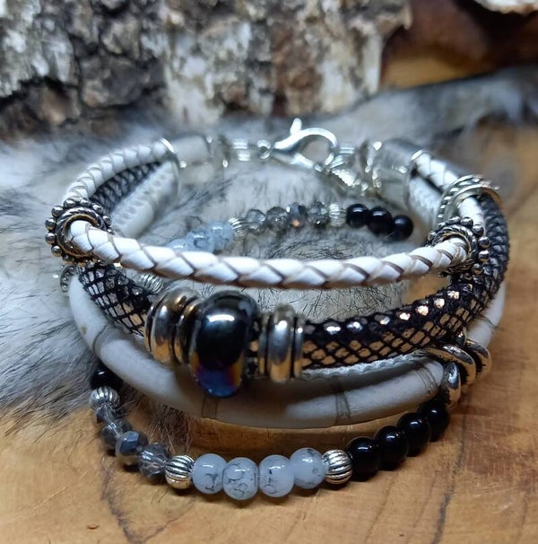 koordarmband met bijpassend los elastiek armbandje