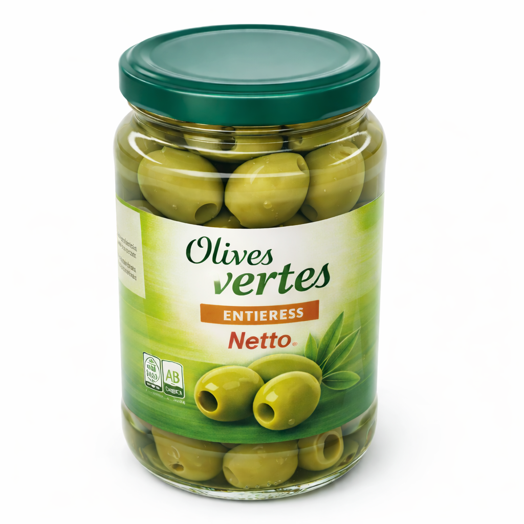 NETTO OLIVE VERT ENTIERE 200GR