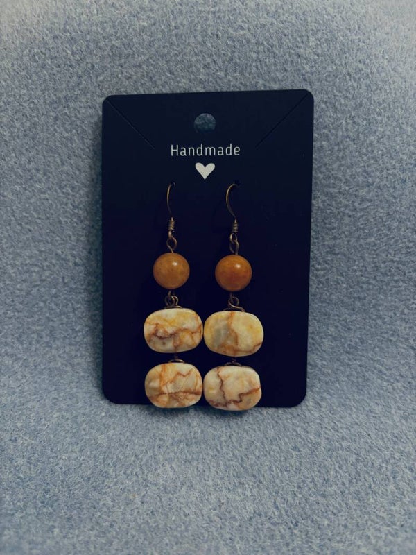 Marble Earrings with hooks (e-30)