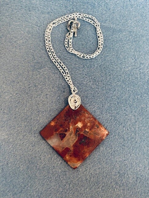 Necklace, genuine stone focal (n-45)