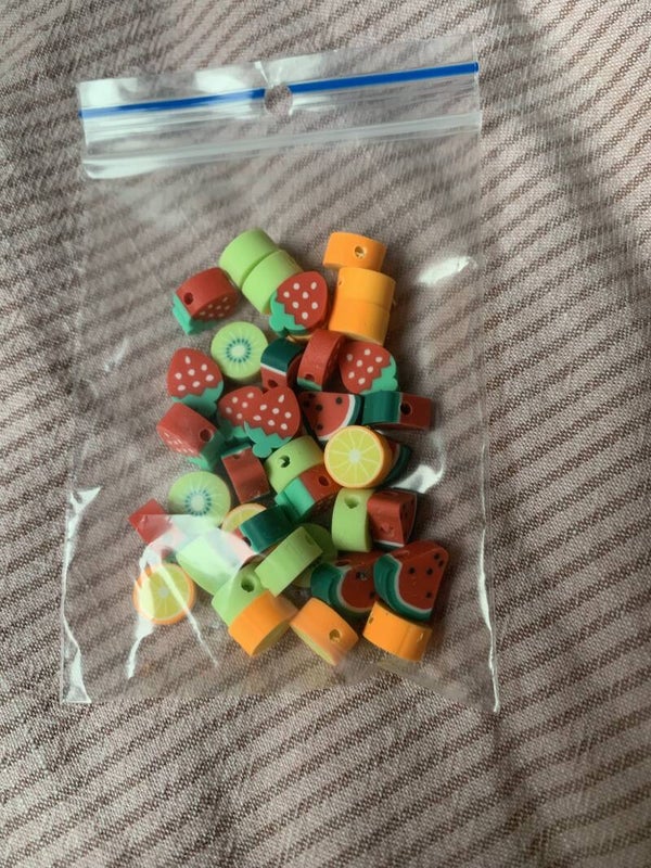 Fruit kralen mix - 40 stk