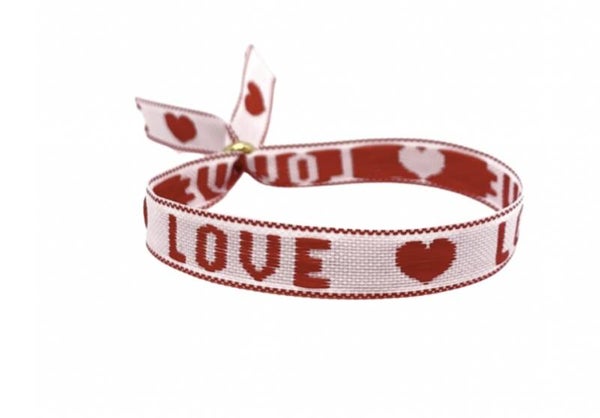 Licht roze love armbandjes zilver en goud