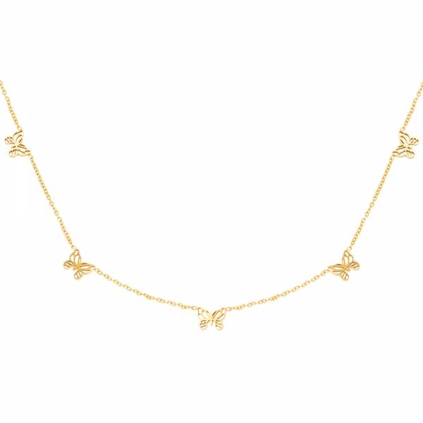 Necklace little butterflies goud