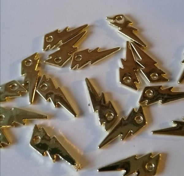 Gouden bliksem bedels per 2 stuks