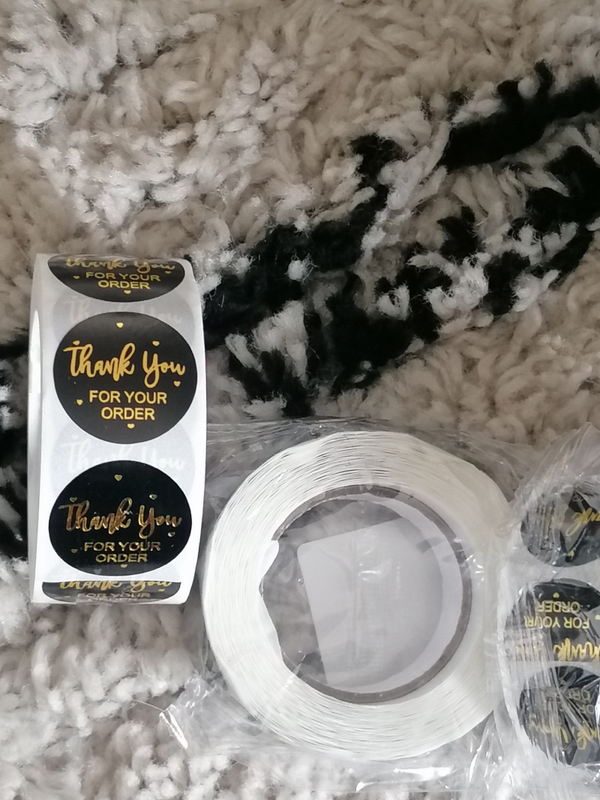 Thank you stickers zwart per 5 stuks