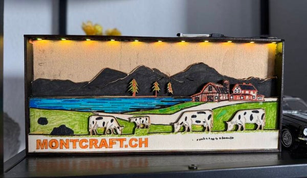 Poya 3D ( moléson, lac de la gruyère, les célèbres vaches gruyèriennes)