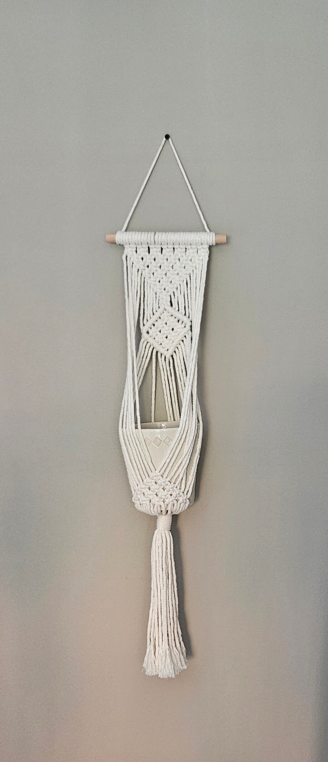 Macrame plantenhanger met pot