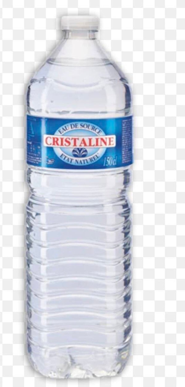 Grande bouteille d’eau, cristalline