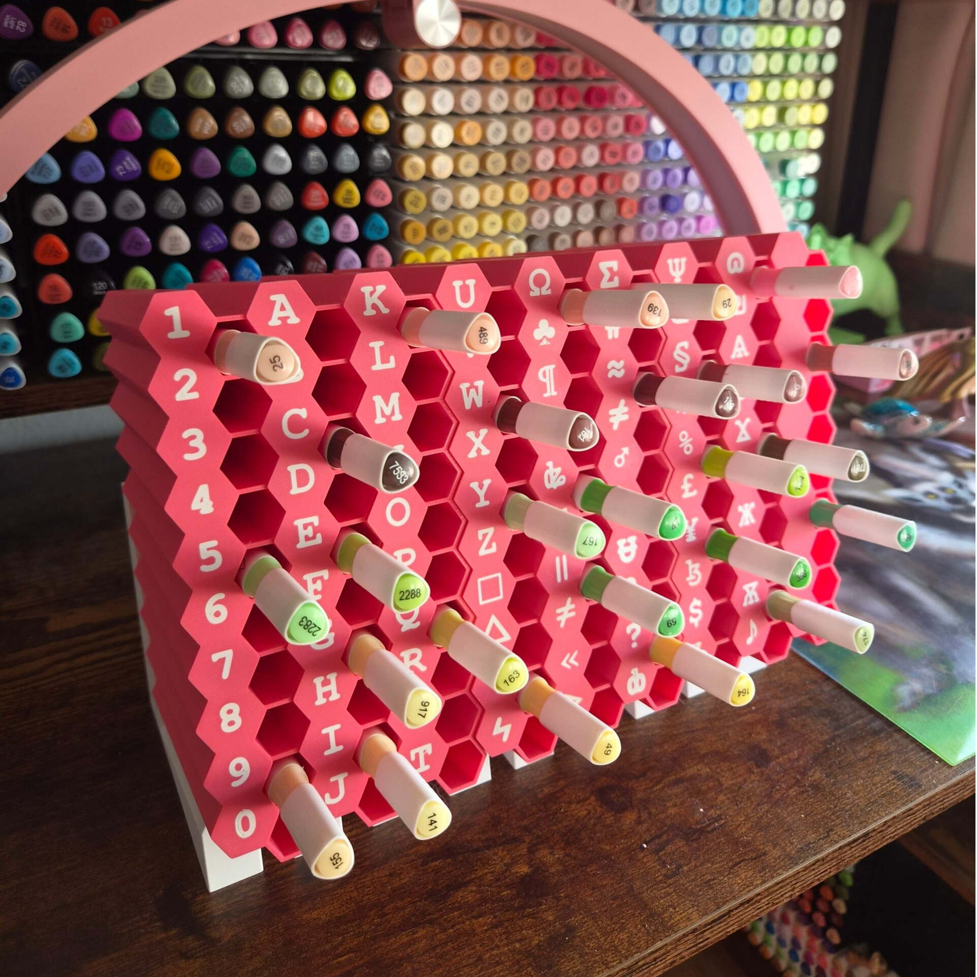 Marker Organizer met letters, cijfers en symbolen
