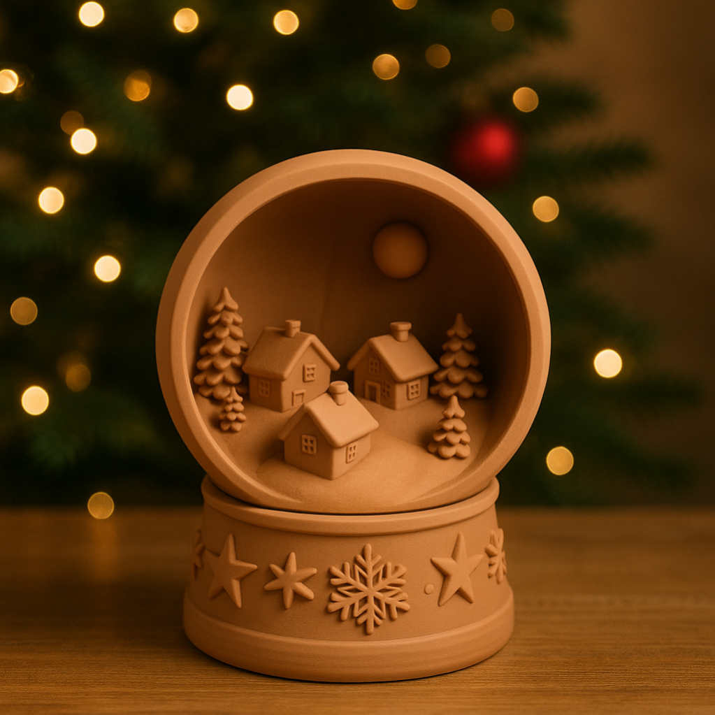 Sneeuwbal met Winter dorp