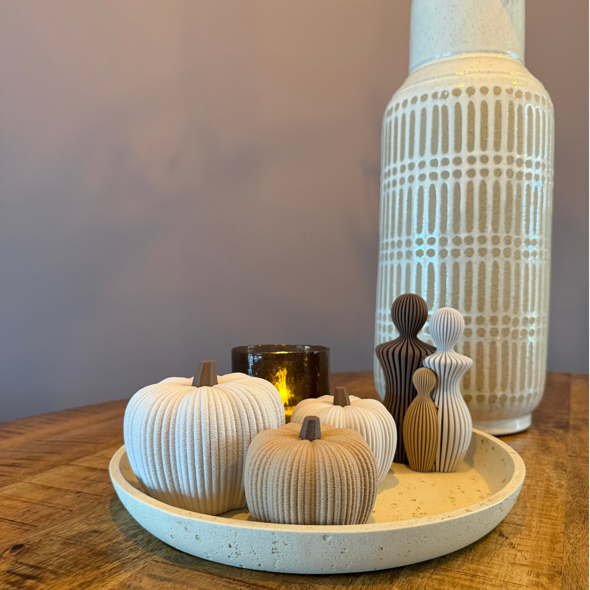 Decoratieve Pompoen met Ribbelstructuur
