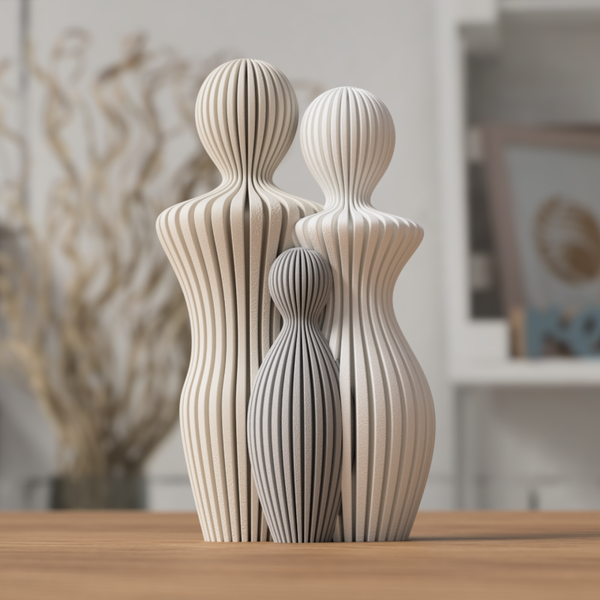 14cm Familiebeeldje 3D Geprint - Cadeau voor Gezin met Kinderen