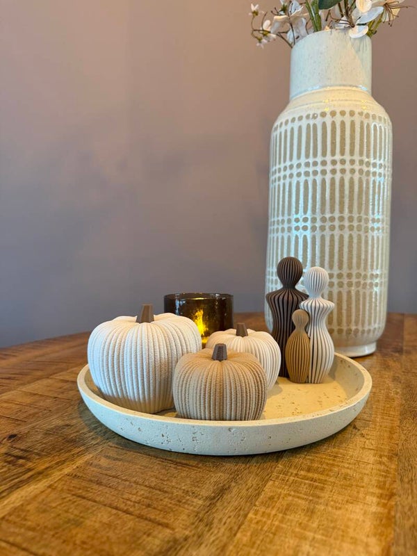 Decoratieve Pompoen met Ribbelstructuur