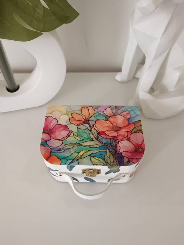 Boîte valise "fleurs"