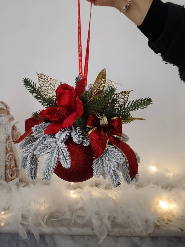 Suspension boule de Noël "rouge"