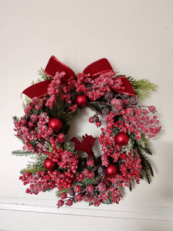 Couronne de Noël "baies givrées"