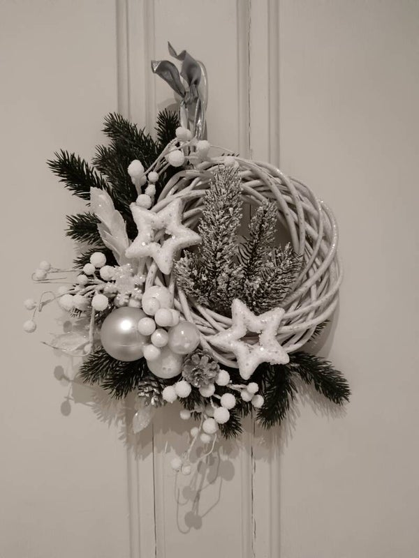 Couronne de Noël "osier blanc"
