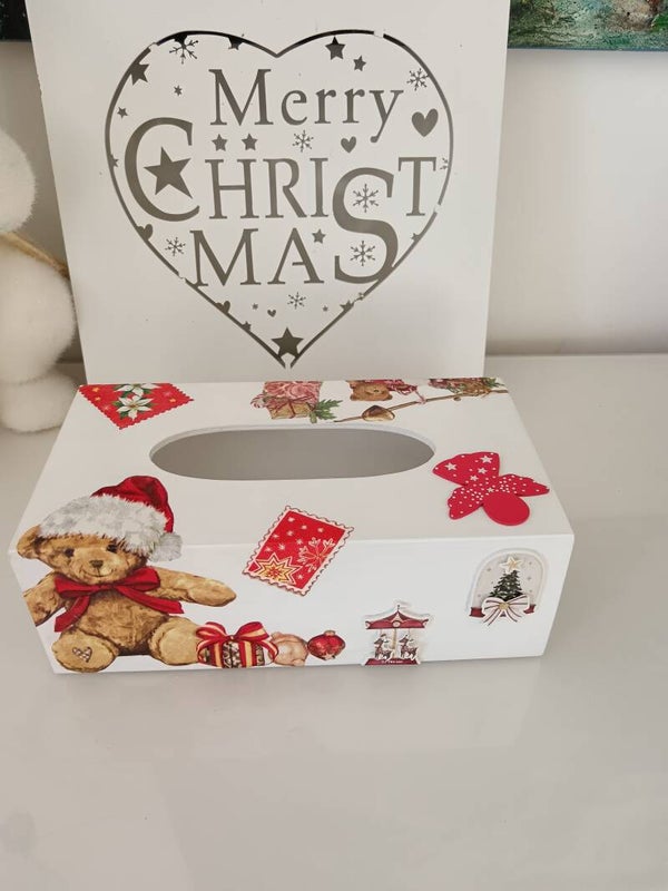 Boîte à mouchoirs "Noël ourson"