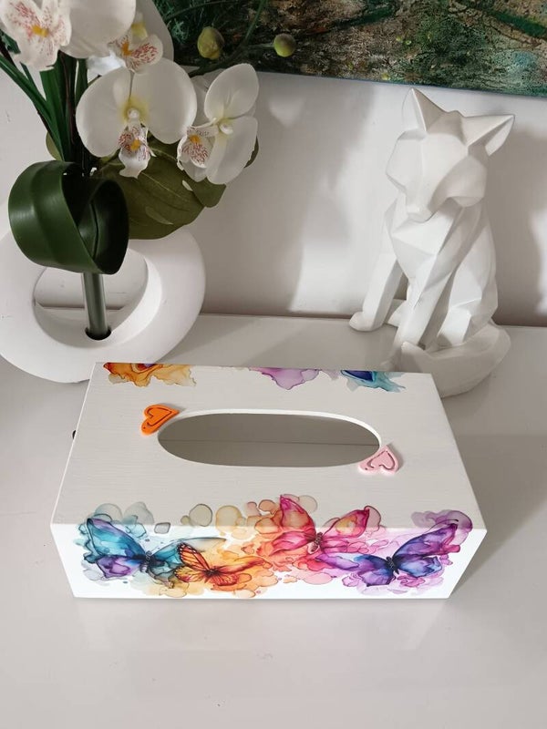 Boîte à mouchoirs "papillons multicolor"