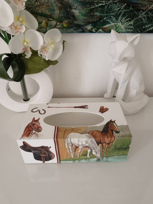 Boîte à mouchoirs "chevaux"